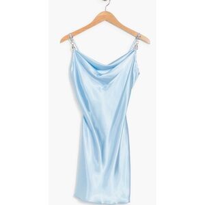 Jump Light Blue Satin Mini Dress